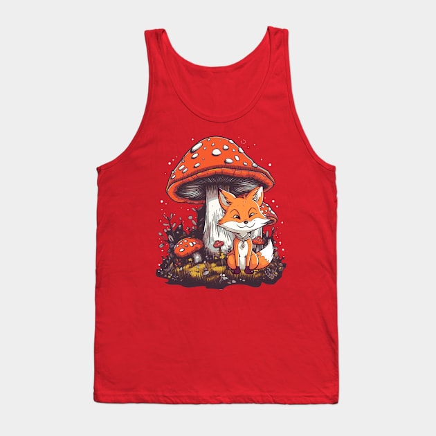 Fox under mushrooms Tank Top by tatadonets